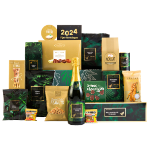 Exclusieve kerstcadeaus voor het werknemers en relaties met lekkernijen en een glaasje appeldrank