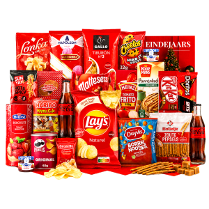 Kerstpakket a merken met lekker eten en drinken