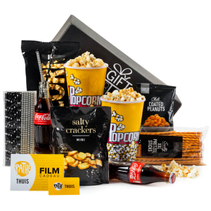 Film kerstpakket met Pathé film voucher en popcorn