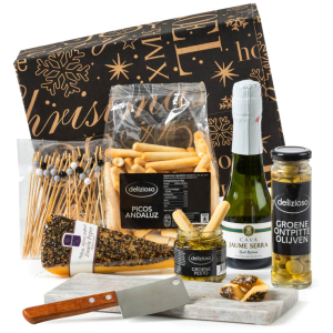 Kerstpakket met wijn en cava voor een gezellige avond