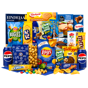 Kerstpakket a-merken met topmerken als Lay's en Mars Kerstpakket a-merken met topmerken als Lay's en Mars